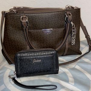 Brown Guess bag with a black Guess wallet included!